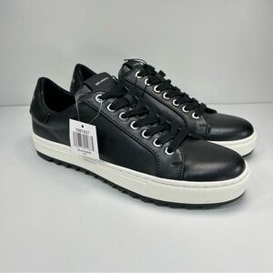 New Karl Lagerfeld Paris Smooth Leather Men’s 8.5 Tennis Shoes Black Low Sneaker